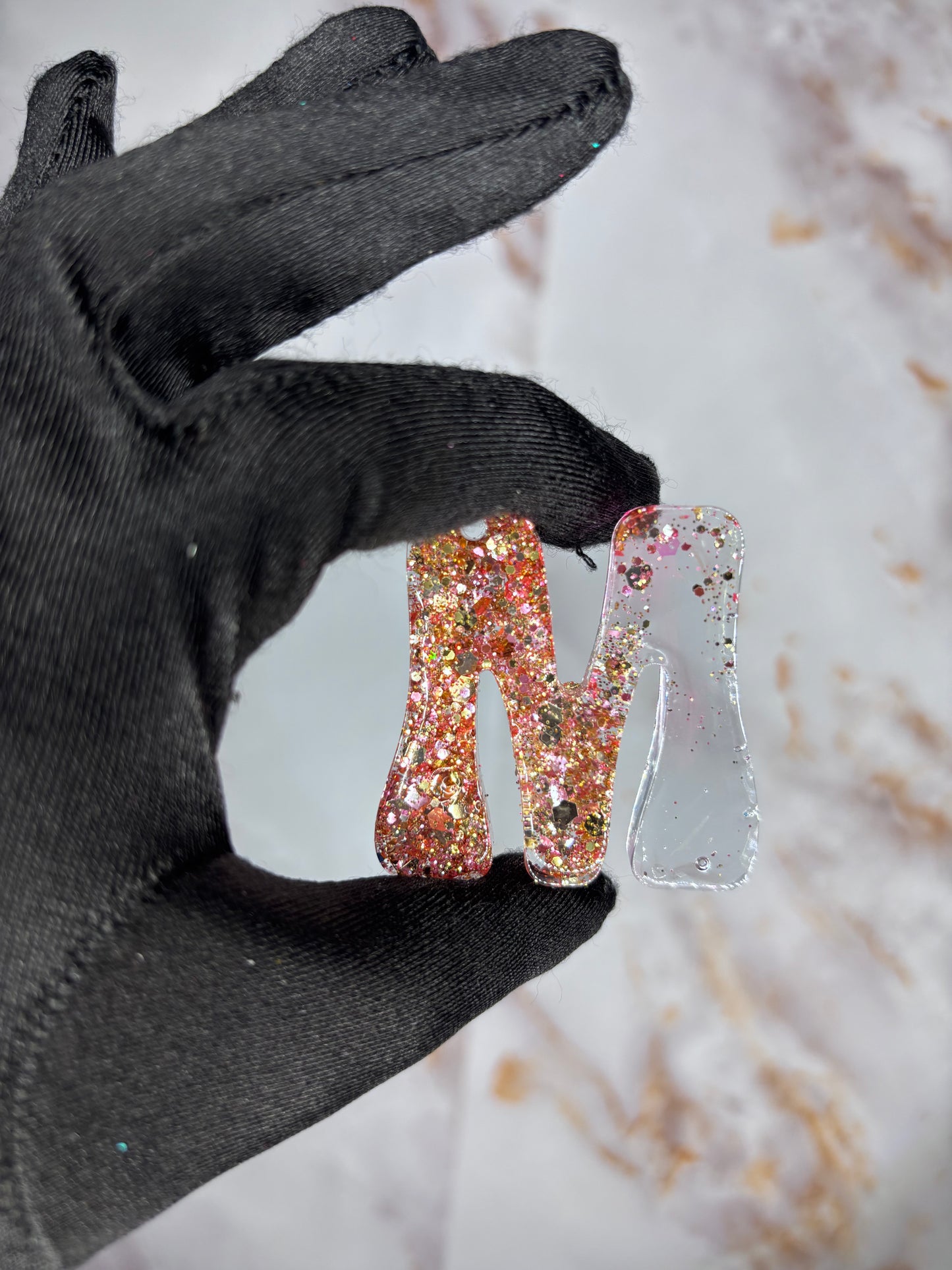 Metallic M keychain