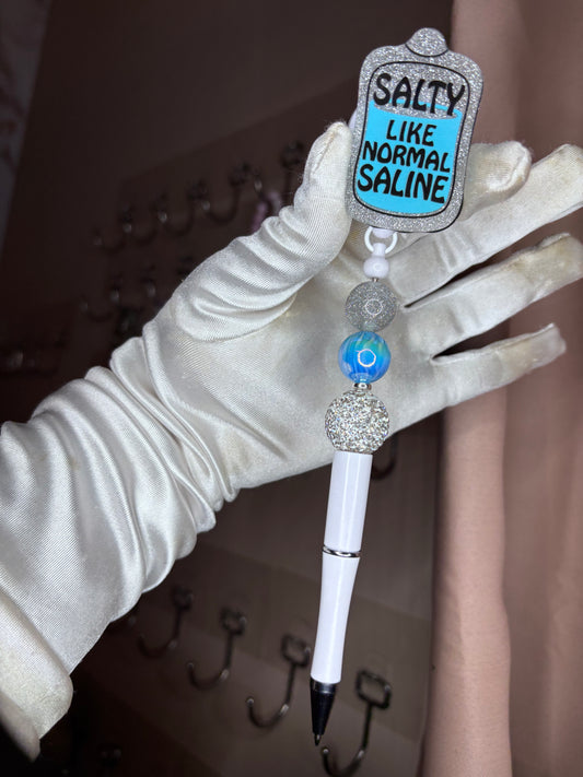 Saline pen badge