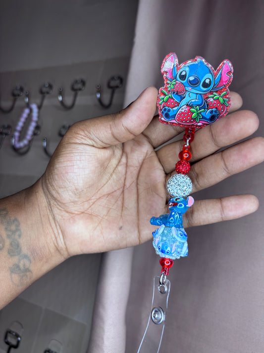 Stitch strawberry badge