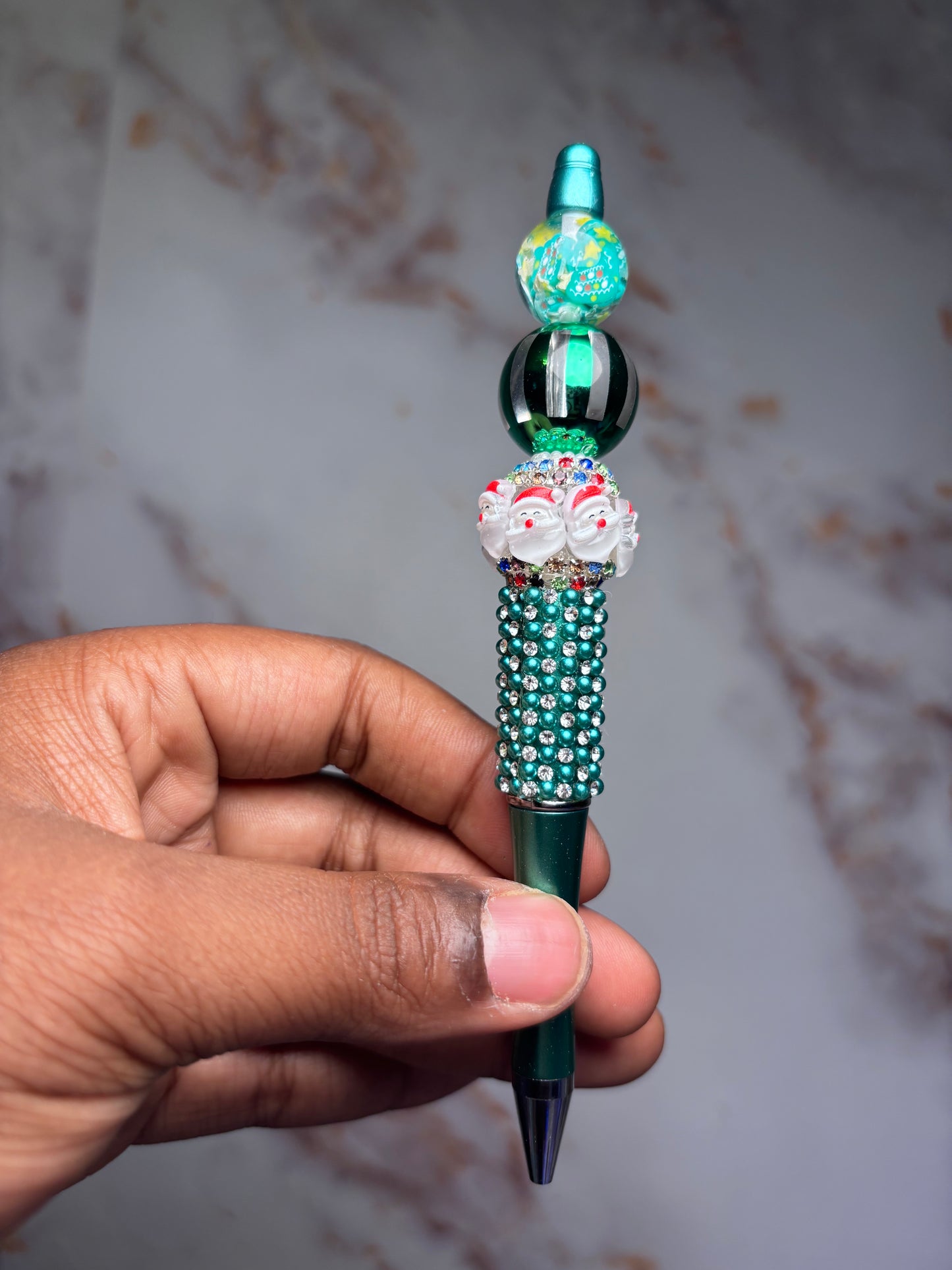 Green Christmas pen