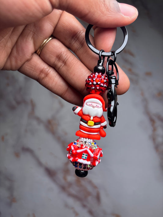Santa keychain bagde