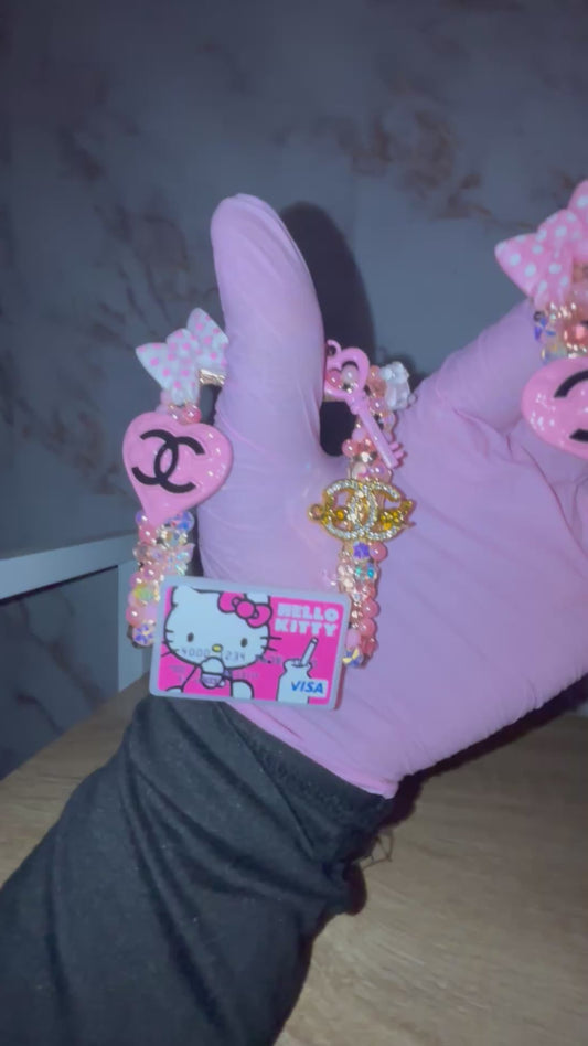 Hk pink love earrings