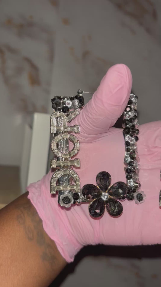 Black love earrings